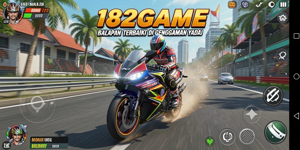 Tampilan menarik dari gameplay balapan motor di 182GAME.