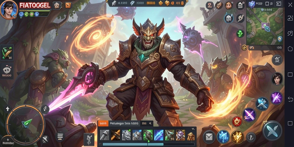 Screenshot gameplay FIATOGEL menampilkan pertempuran epik dalam dunia MMORPG.