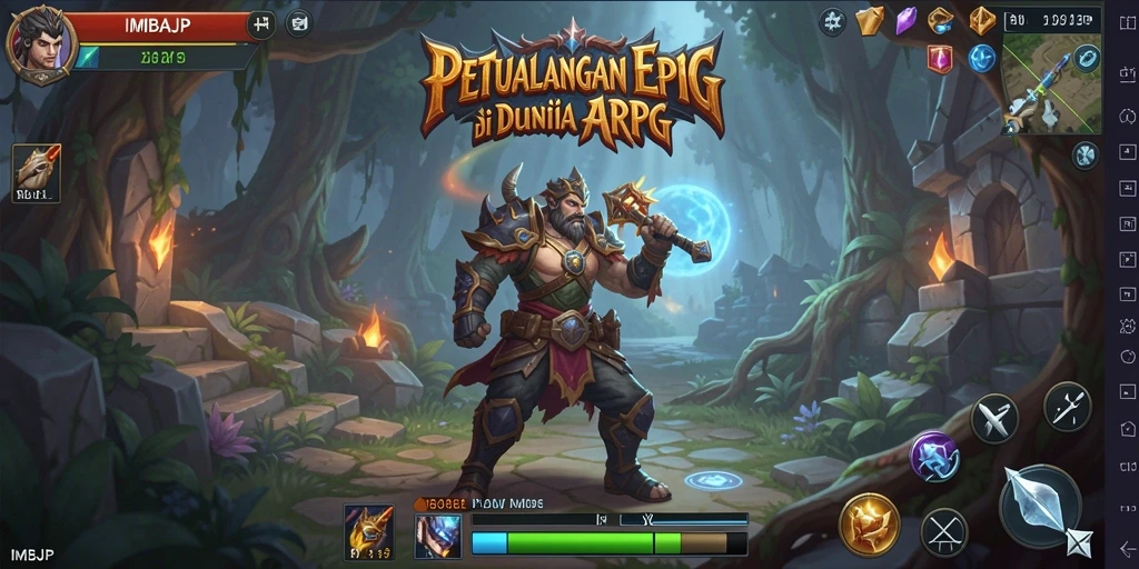 Screenshot utama menunjukkan aksi pertarungan seru di IMBAJP.