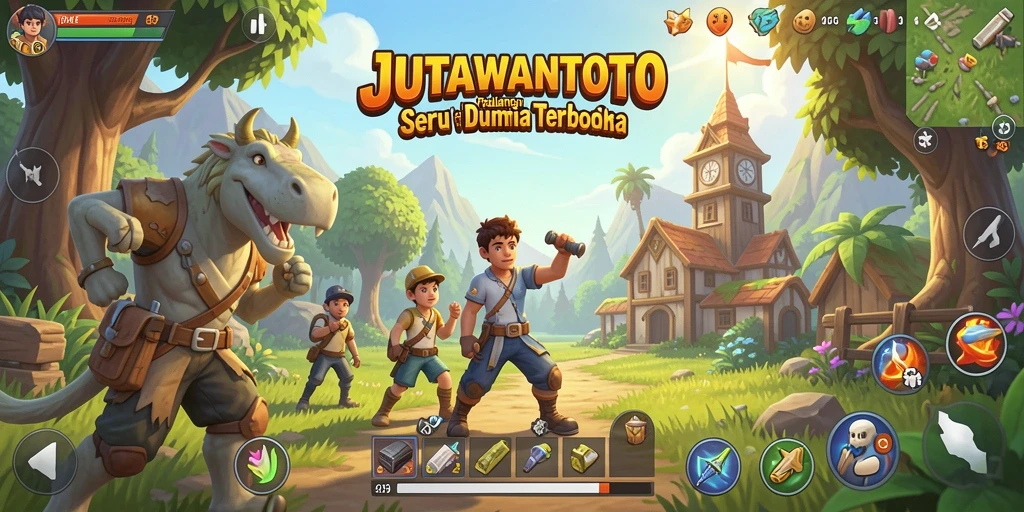 Screenshot aksi seru dalam gameplay Open World JUTAWANTOTO.