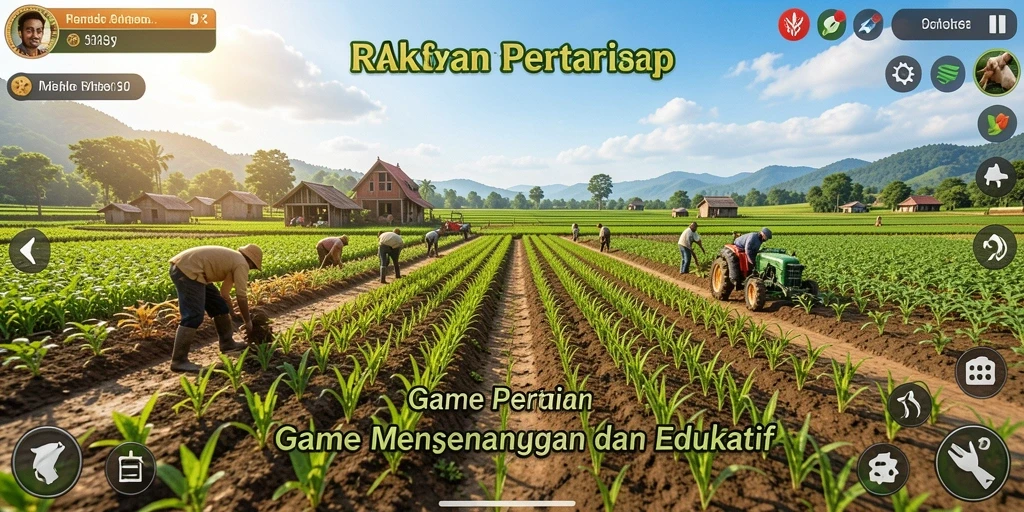 Tangkapan layar RAKYATJP menampilkan suasana kebun yang hijau dan aktivitas bertani.