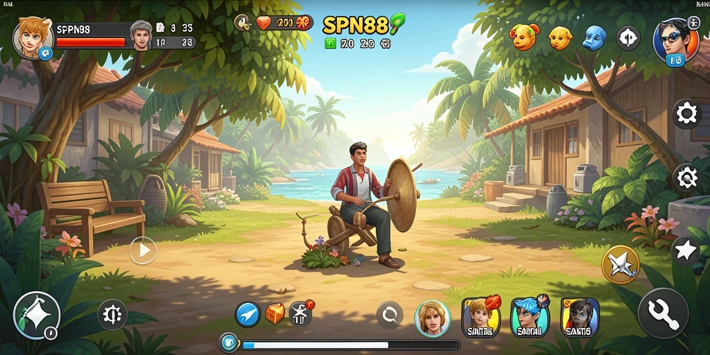 Tangkapan layar gameplay SPN88 yang penuh warna dan menyenangkan.