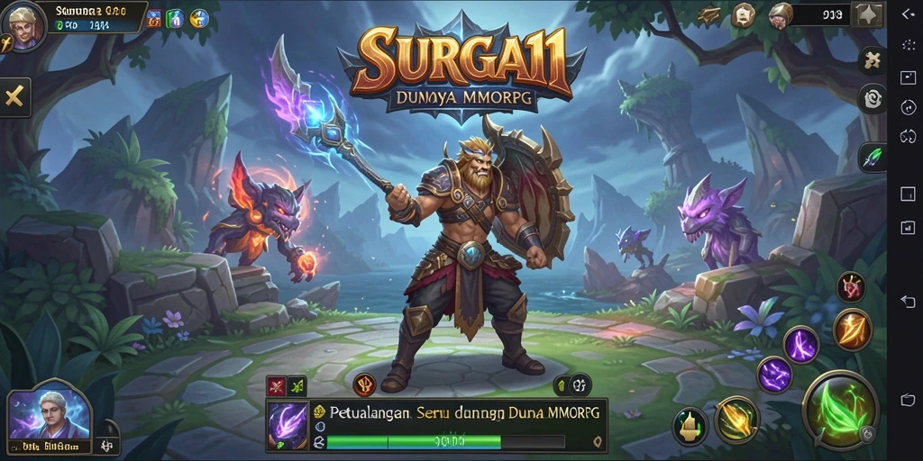 Screenshot gameplay SURGA11 menampilkan aksi seru dalam pertarungan MMORPG.