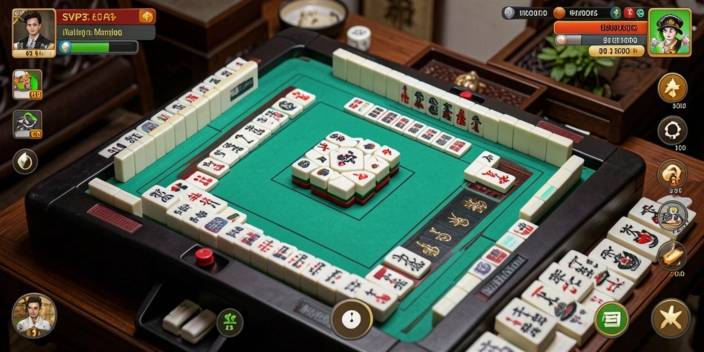 Tampilan gameplay menarik dari SVIP3 dengan desain Mahjong yang menawan.
