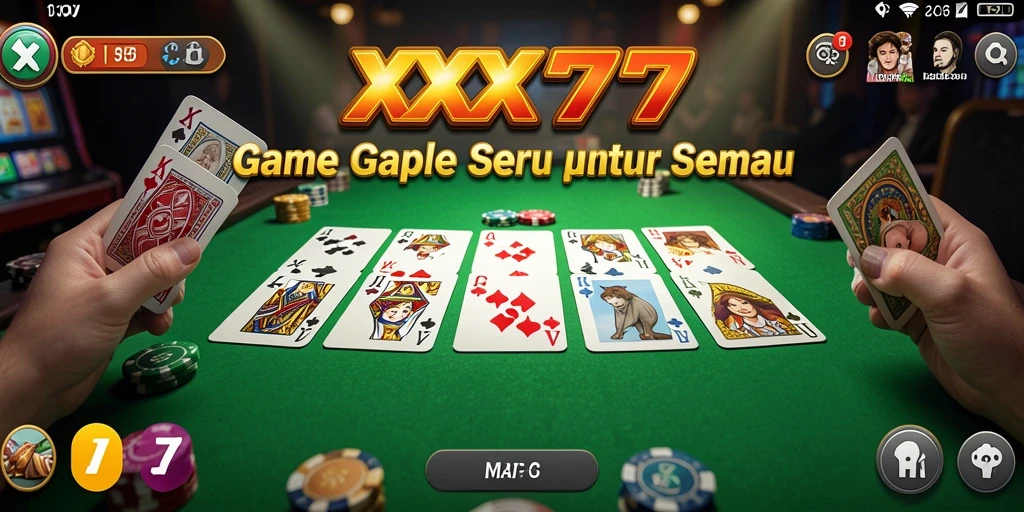 Screenshot gameplay <strong>XXX777</strong> menampilkan papan permainan Gaple yang menarik.