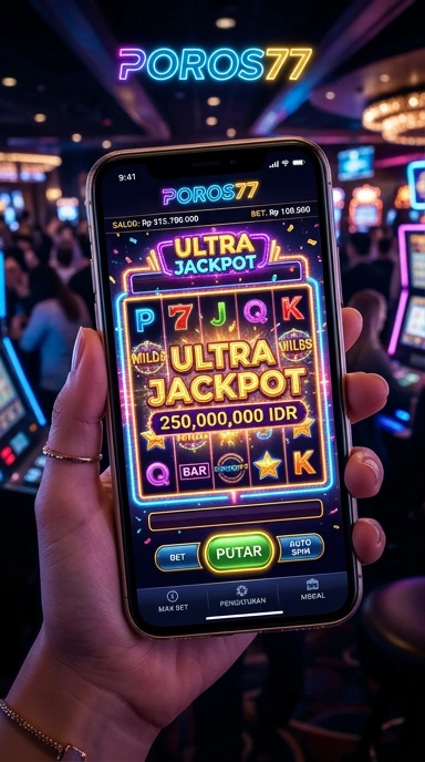 Tampilan utama aplikasi poros77 yang sederhana dan mudah dipahami.